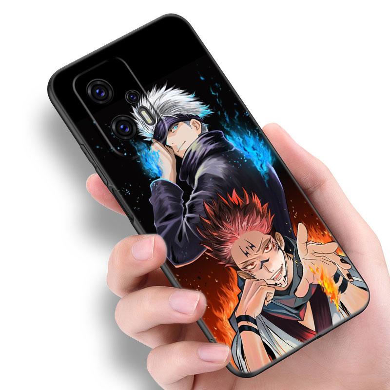 Anime Jujutsu Kaisen Telefonkasten für Xiaomi POCO F2 F3 M2 M3 M4 X3 X4 Pro NFC F4 GT 5G F1 X2 C3 C31 C40 M5S, weiches TPU-Schwarz-Cover