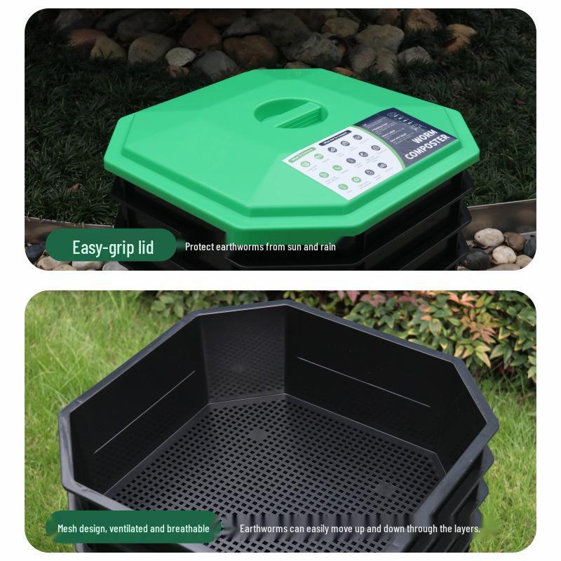 Earthworm Composting Bin for Kitchen Waste - Breeding & Fermentation Tray