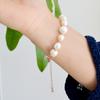Large Pearl Bracelet White Irregular Baroque Pearls Adjustable Silver Bracelet Natural Pearl Gold Bracelet Women Fashion Jewelry