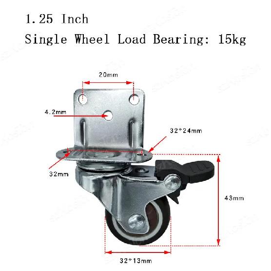 4pcs L-shaped Furniture Casters Wheels Soft Rubber Swivel Caster Quite Roller Wheels for Trolley Baby Crib Bed Wheels Accessory
