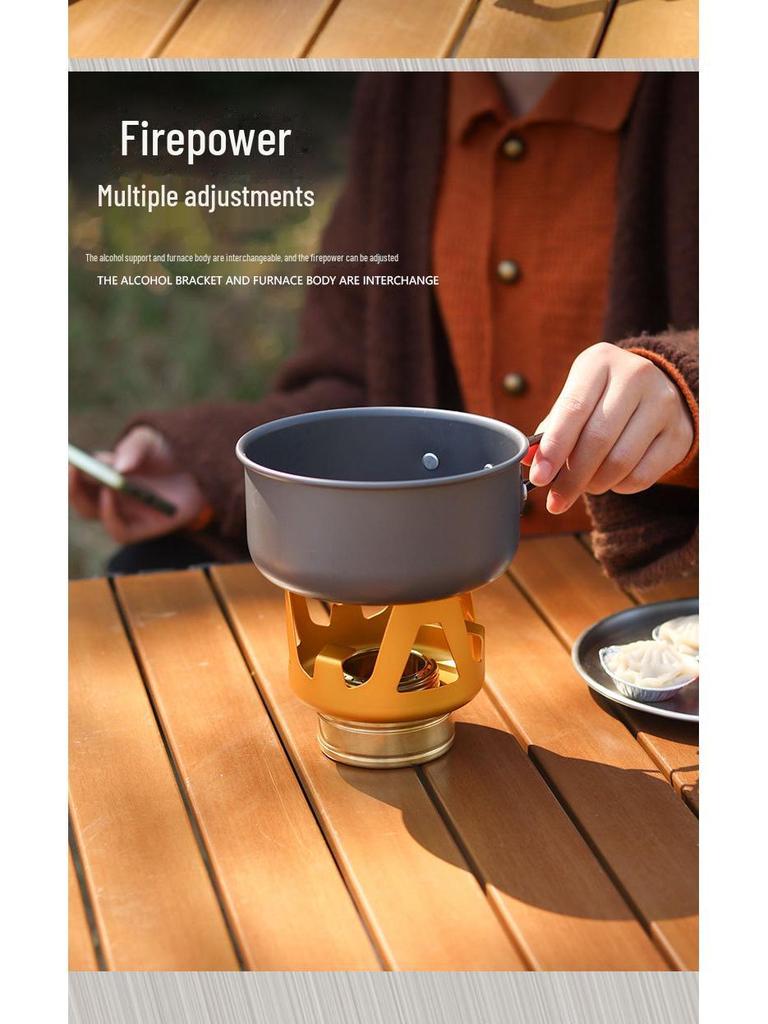 Windproof Portable Outdoor Camping Alcohol Stove Set - Colorful Mini Design