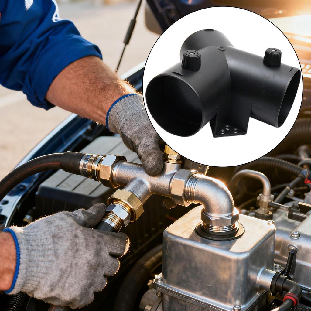 Car Heat Valve Adapter 75mm Y Shape Parking Auto Supplies Parking Heater Duct Connector For Trucks Pickups SUVs RV Camping Daily