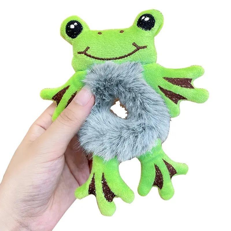Korean Style Cartoon Plush Frog Hair Tie for Children