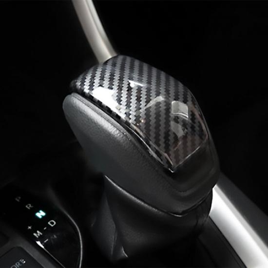 Abs Carbon Fiber Car Gear Shift Knob Head Cover Trim Sticker Black