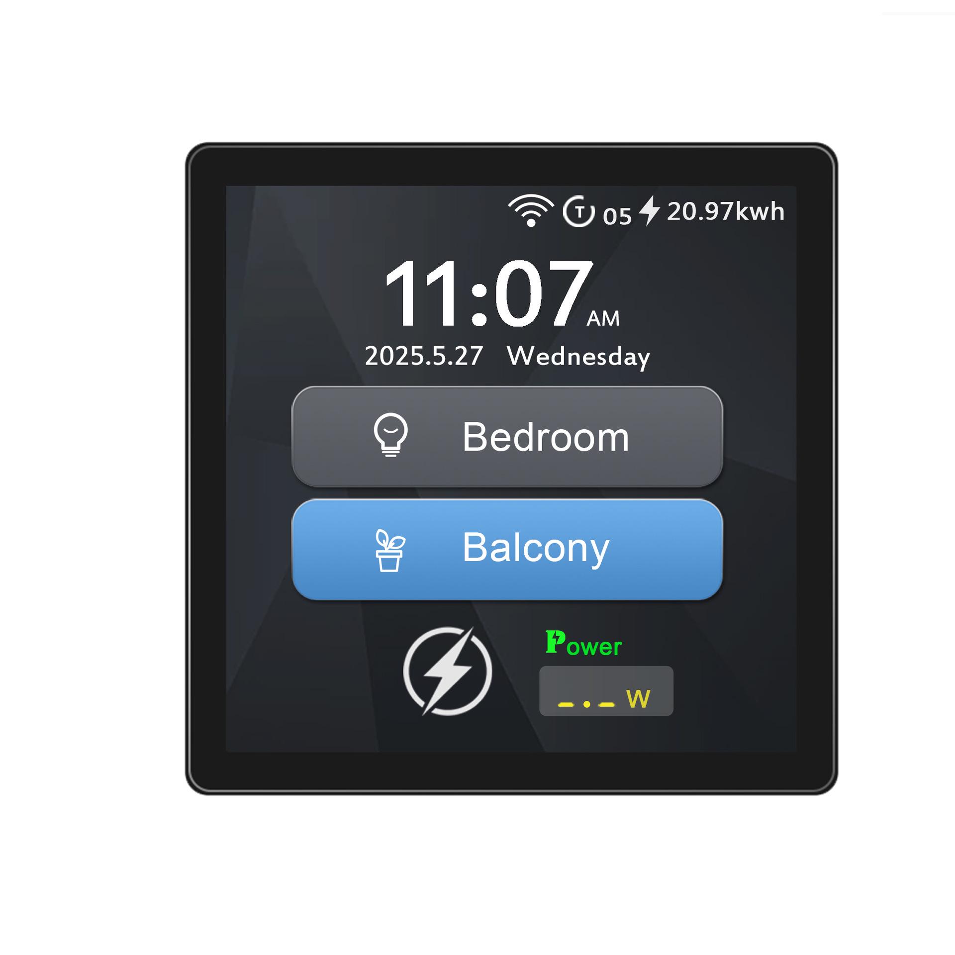 Graffiti 4 Touchscreen ZigBee Switch with 30W Fast Charging & Rechargeable Smart Control ZigBee EU spec Black