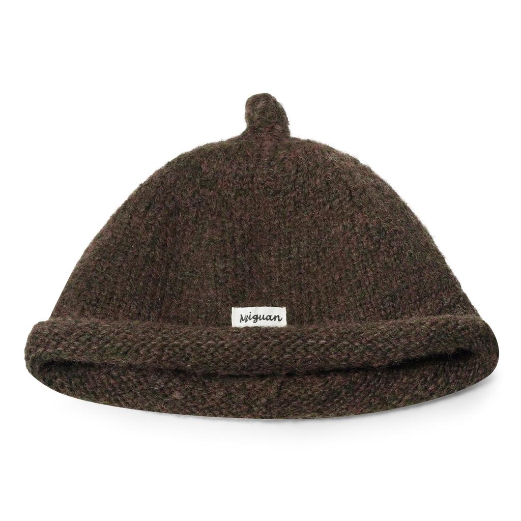 CROOGO Cute Knit Roll Brimless Hat for Fall and Warm Wool Perfect for Outdoors and Brown KH25Q25 Cap, Winter, Beanie, Unisex, Round, Brimless, Travel,