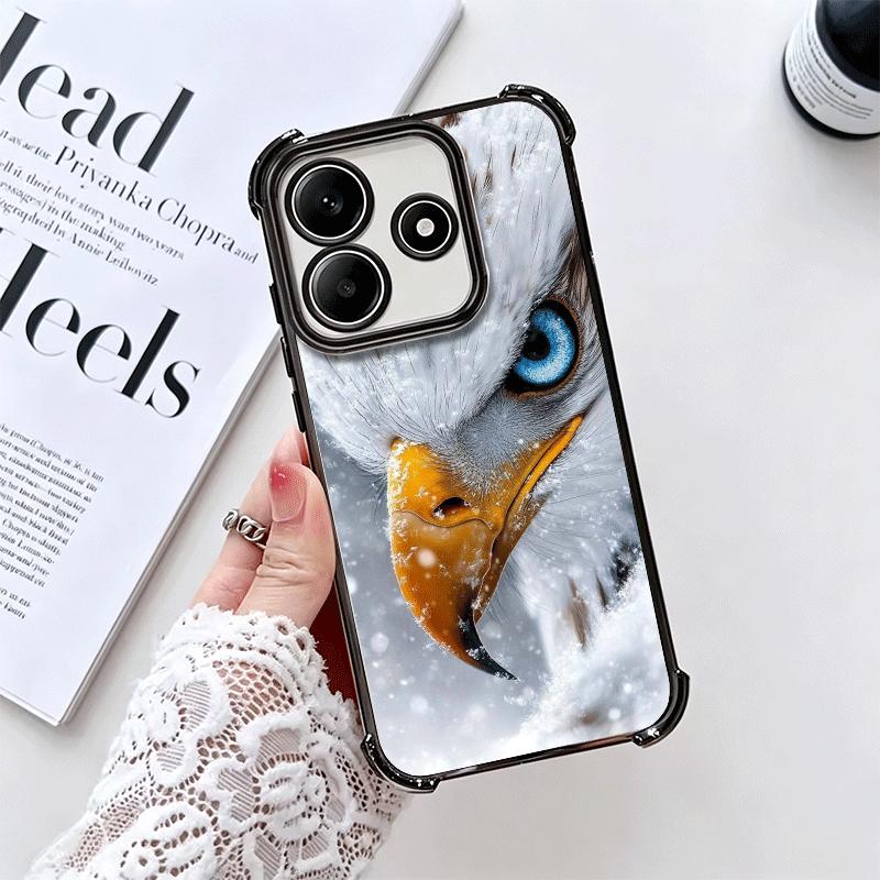 Bald Eagle Cool Plating Phone Case For Xiaomi Redmi Note 14 15 Pro Plus 13 12 11 11S 11T 10 9S 9 5G Anti-Fall Airabag Cover
