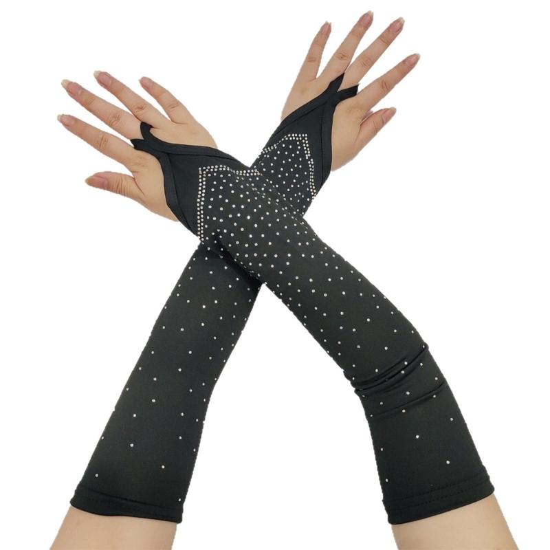 

Свадебные рукава перчатки свадебные танцевальные перчатки рождественская вечеринка принадлежности беспалые эластичные перчатки для концерта оперы чёрный