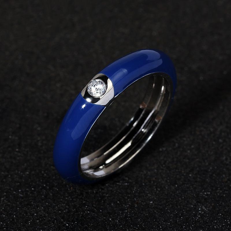 Anello in Argento 925 Creativo Retrò Smalto Colorato Anello Minimalista Fiore Femminile Per Donne Matrimonio Festa Fidanzamento Gioielli Regalo