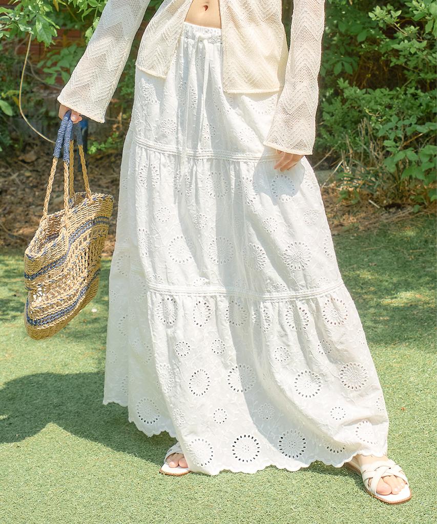 Salon De Yon Marine Grace Long Skirt_ White