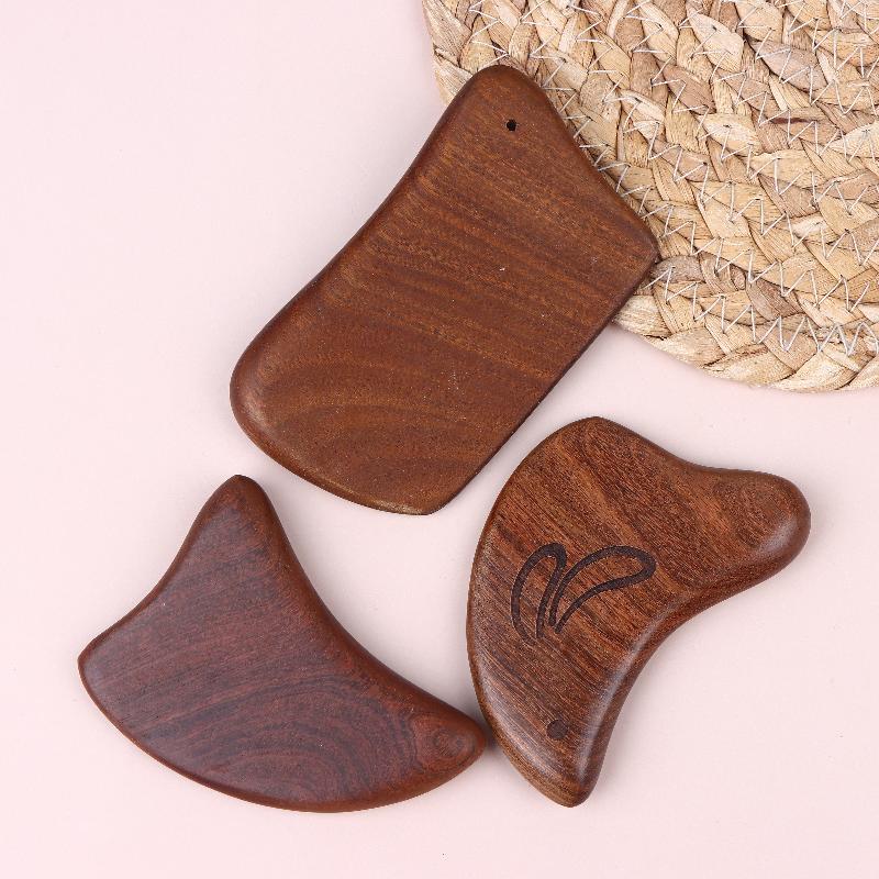 Golden Sandalwood Gua Sha Scraper Massage Tool Anti Cellulite Massager Guasha Massage Board Back Leg Arm Massage Therapy Tools
