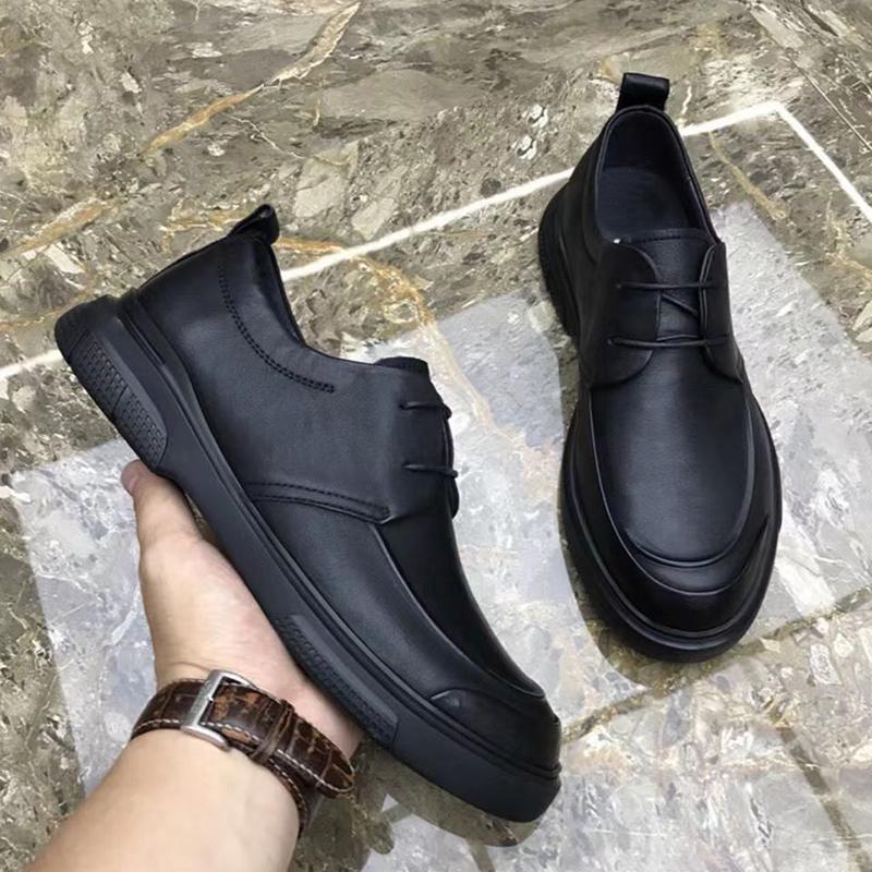 Genuine Leather Shoes Men Oxfords Soft Cow Leather Mens Casual Shoes Flat Brand Male Footwear Black Brown D202