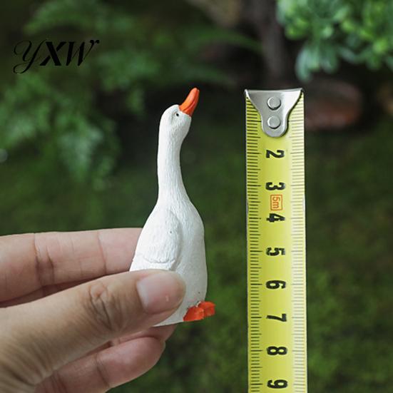 Realistic Goose Sculptures Ornament, Miniature Resin Figurine, Garden Statue Yard Figurines for Outdoor Micro Landscape Bonsai Patio Decor Weather