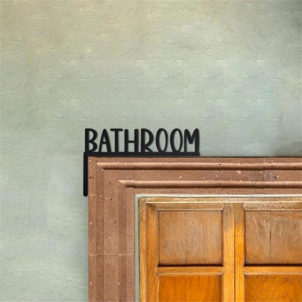 Modern Bathroom Wall Decor, Minimalist Wooden Letter Art, Door Frame Home Decoration, Wall Accent
