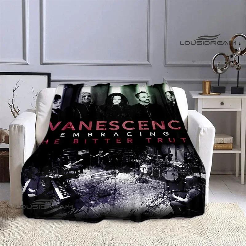 EvaneScence Band Retro Printed Blanket Fashion Warm Blankets Flannel Blanket Bed Linings Home Travel Blankets Birthday Gift