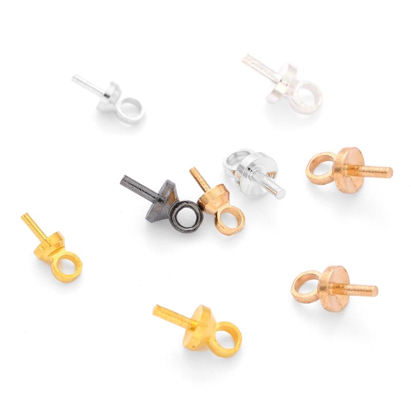 50 adet/torba Asılı Kap Pençe Çivi Bakır Malzeme Rodyum Kaplama Kolye Yapımı DIY Moda Takı Aksesuar