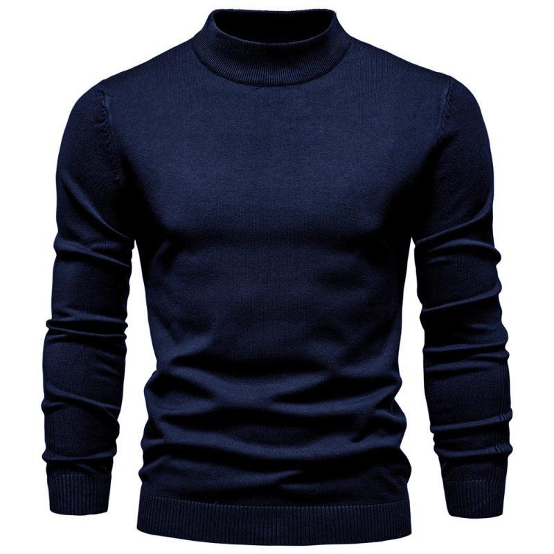 European Chic Men's High-Neck Sweater: Autumn/Winter 2025 Light Luxury Knitwear, High-End Base Layer