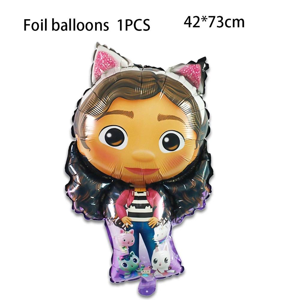 Pink Gabby House Birthday Party Decoration Banner Balloons Gabby Paper Cake Topper Plate Napkins Girl Party Decorations Supplies