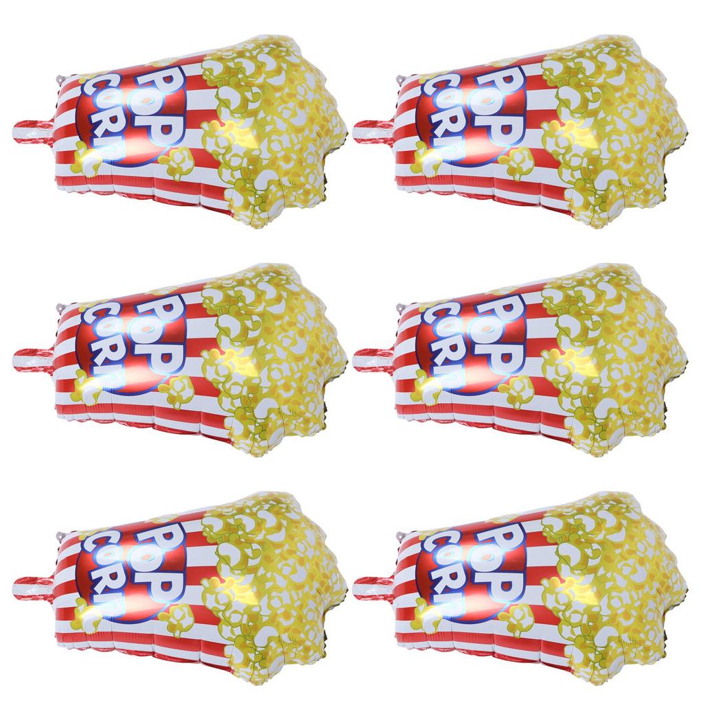 10pcs Popcorn Party Balloons Reusable Movie Theme Party Decoration Balloons Aluminum Foil Portable
