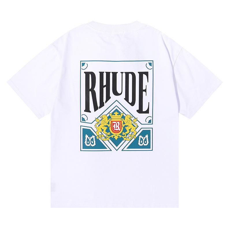 

Футболка свободного кроя с коротким рукавом RHUDE Unisex Trendy Poker Card Print Small белый