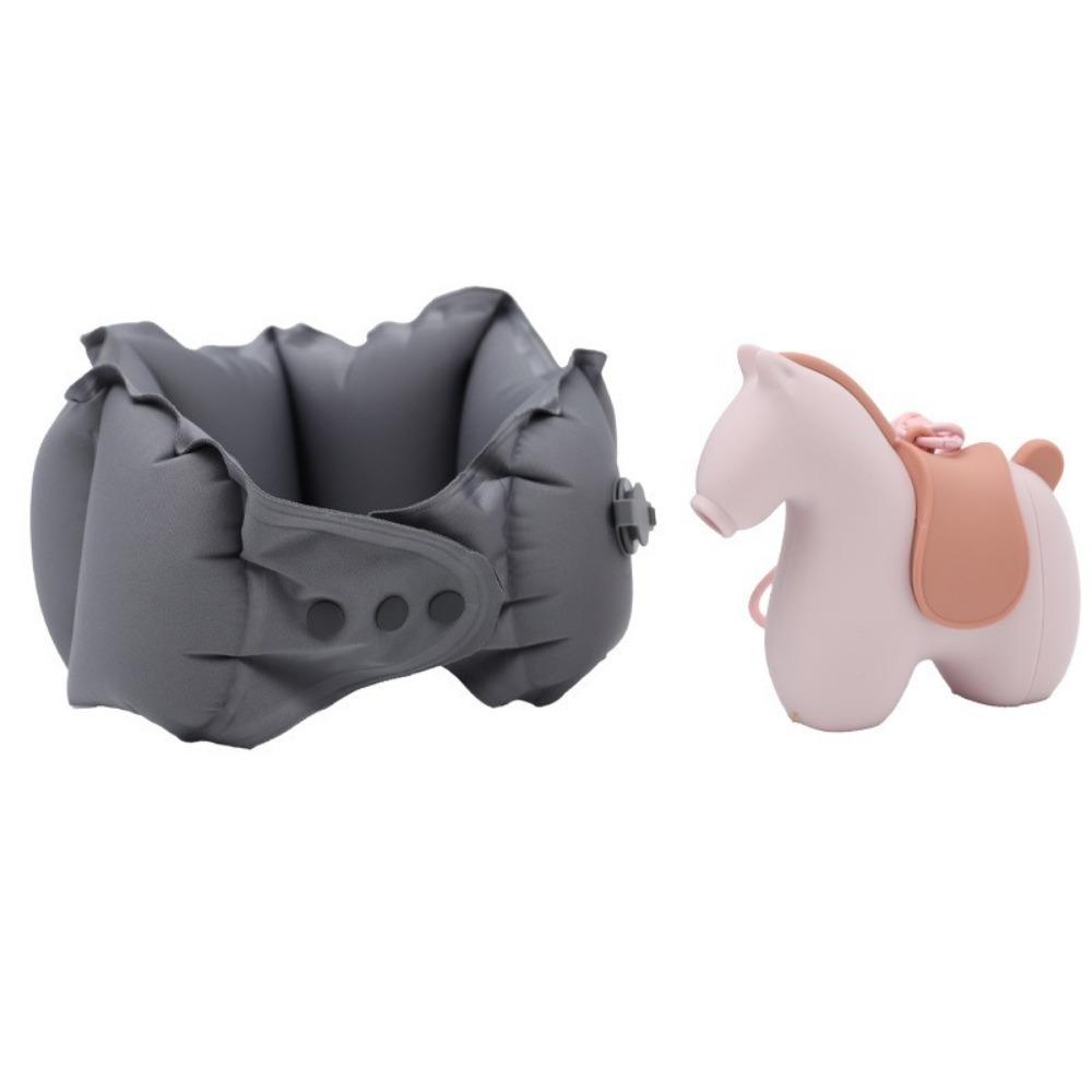 

Neck Protection Inflatable Neck Pillow Super Light Creative U-shaped Travel Pillow Foldable Save Space Cervical Vertebra Pillow рожевий
