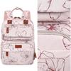 Diaper Bag Backpack, Baby Girl Diaper Bag for Mom, Large Pink Floral Diaper Bag Backpack for Girls, Waterproof Mom Backpack for Work Travel Holiday