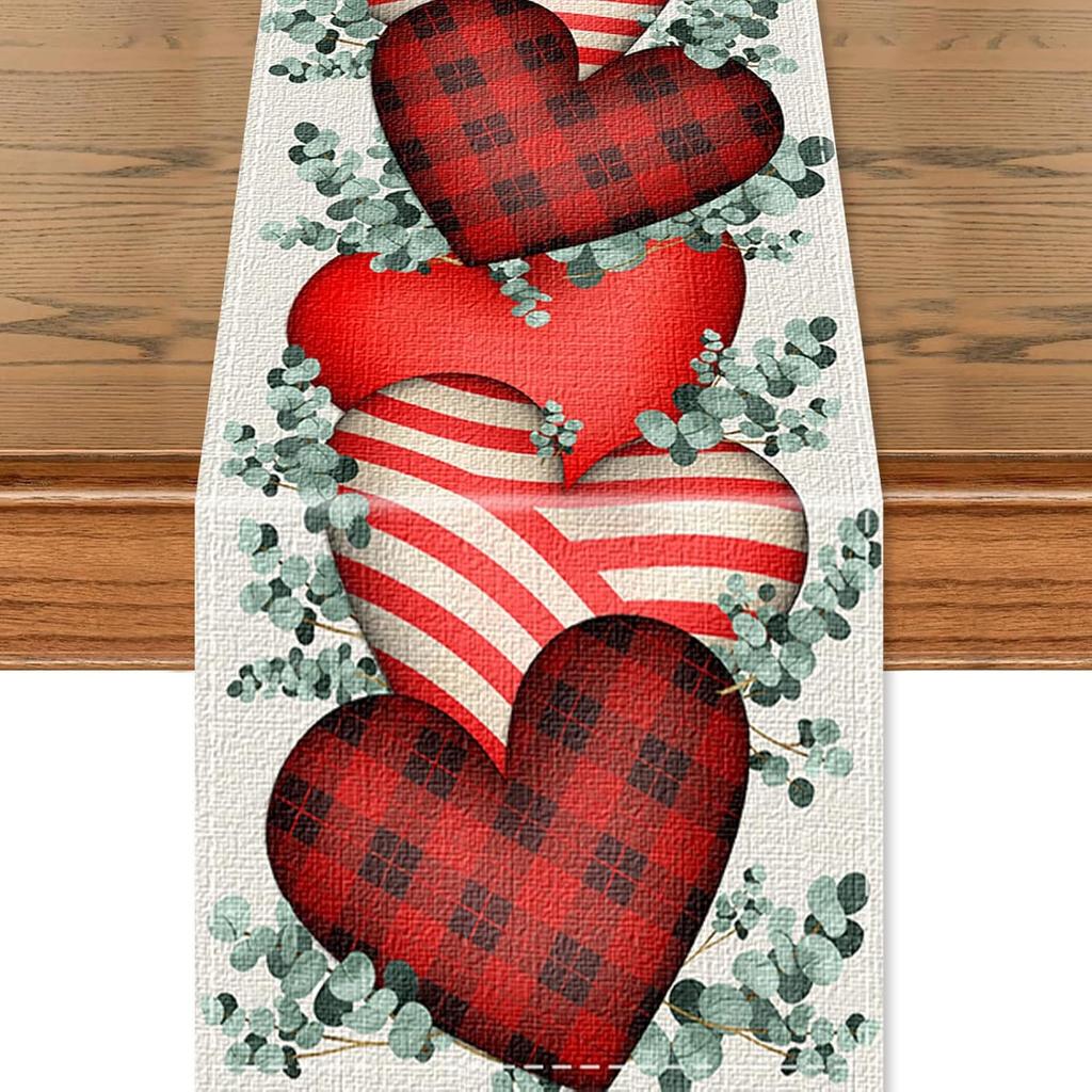 Pumpkin Buffalo Plaid Fall Table Runner, Fall Maple Leaves Kitchen Dining Table Runner Decoration for Thanksgiving Party Decor 13x72 Inch