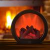 LED Fireplace Simulation Decorative Ornament: Creative Small Candle Holder with Charcoal Flame and Hurricane Lamp Design.