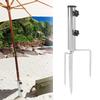 Steel Garden Parasol Spike Inground Umbrella Holder with 4 Prong for Camping Picnic