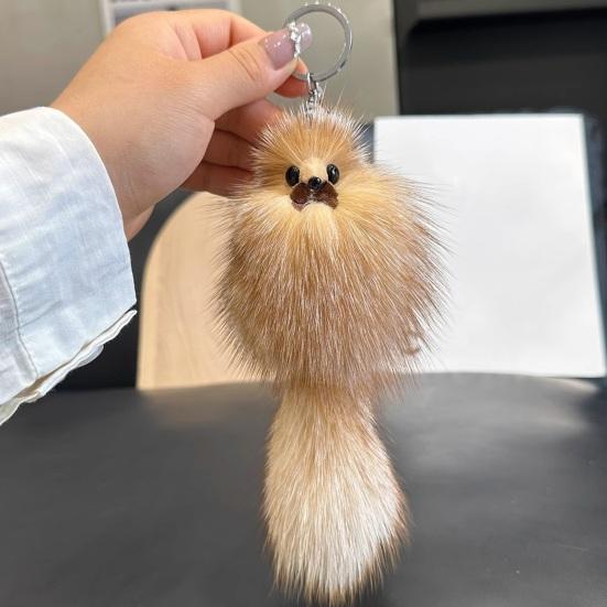 Keychain Pendant Fox Plush Doll Charm Soft Stuffed Key Holder Portable Key Organizer Backpack Bag Accessory