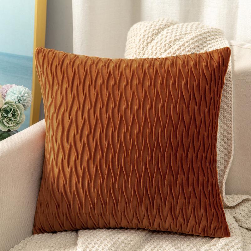 Solid Color Dutch Velvet Pleated Pillowcase Home Decor Throw Pillow Case Cover Sofa Bedroom Living Room Decorative Pillow Case