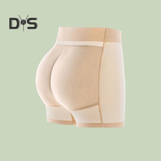 Women Underpants Hollow Mesh Patchwork Tummy Control High Waist Butt-lifted Lift Plump Curves Fake Butt Padded Butt Enhancer Sponge Hip Pad