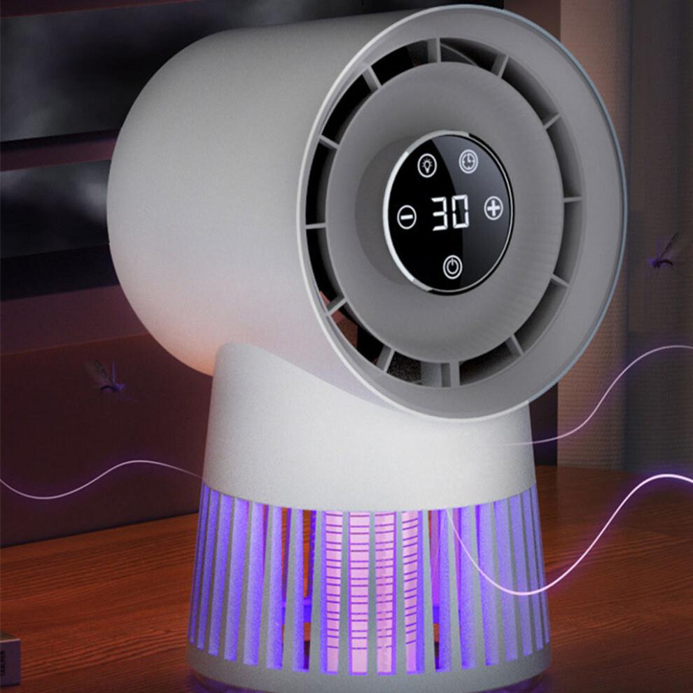 (2400MA) Electric Mosquito Killing Lamp With 2-in-1 Fan Function White Solving