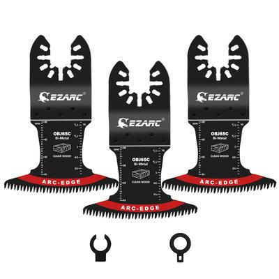 EZARC Tip Replacement 65mm Blade for with Precision Pack of 3 Bow-Shaped Multi-Tool Blades, Width, Bimetal, Woodworking, Hardwood, Adapter, Stable,