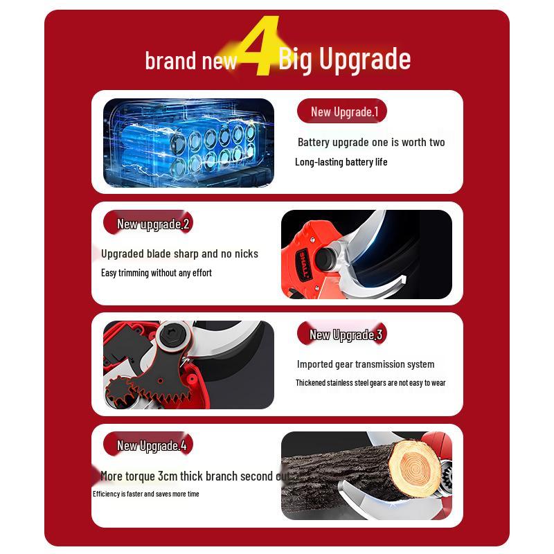 Rechargeable Cordless Electric Pruning Shears for Orchard and Garden Use