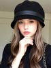 Women's Corduroy Bucket Hat, Korean Style Versatile Cap, Retro Elegant Beret Hat, Face Covering Warm Winter Accessory
