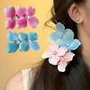 2 Stück Sommer-Haarnadel Farbverlauf Hortensie Doppelblüten-Design Imitation Perlenverzierung Haarspange Pony Seitenhaar Sommer-Haarschmuck