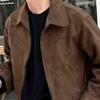 Men Jacket Lapel Long Sleeve Zipper Design Jacket Coat with Pockets Solid Color Short Coat Street Office Daily Wear