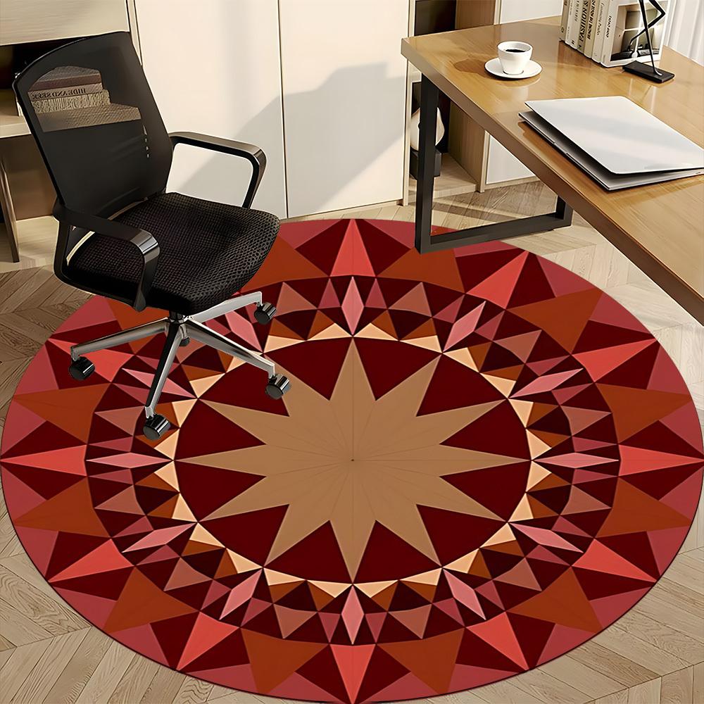 1PC Kaleidoscope Pattern Chair Carpet for Office Non-Slip, Lightweight, Machine Washable Rug for Office, Sleeping, Room - Holiday Decoryy251009077