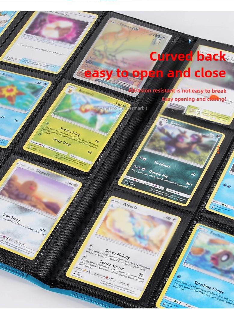 Desky na karty s 9 kapsami Album na sběratelské karty Displayové desky 360 Kapsy s bočním vkládáním Držák pro TCG Yugioh MTG Kniha herních karet