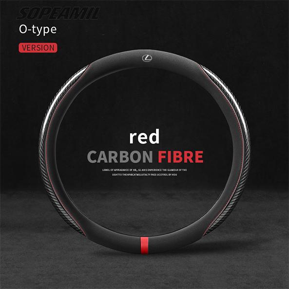 Car Carbon Fiber Suede Steering Wheel Cover Lexus F Sport ES200 ES300 LS500h RX300 GS250 GS300 IS300 LX570 CT200h GX460 NX300 UX