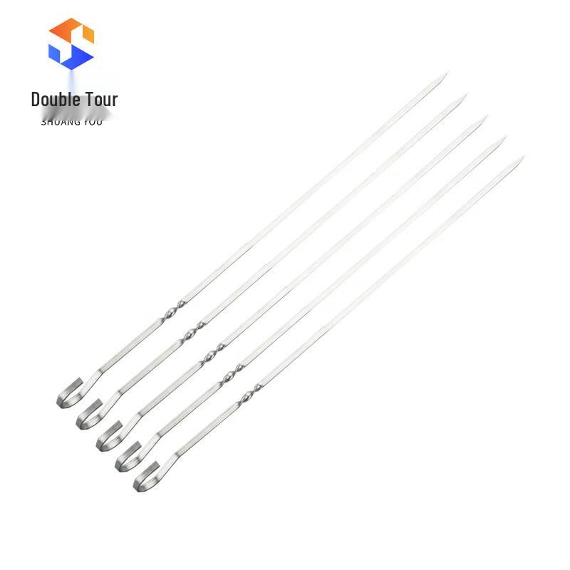 30-Piece Double-Pronged Flat BBQ Skewers