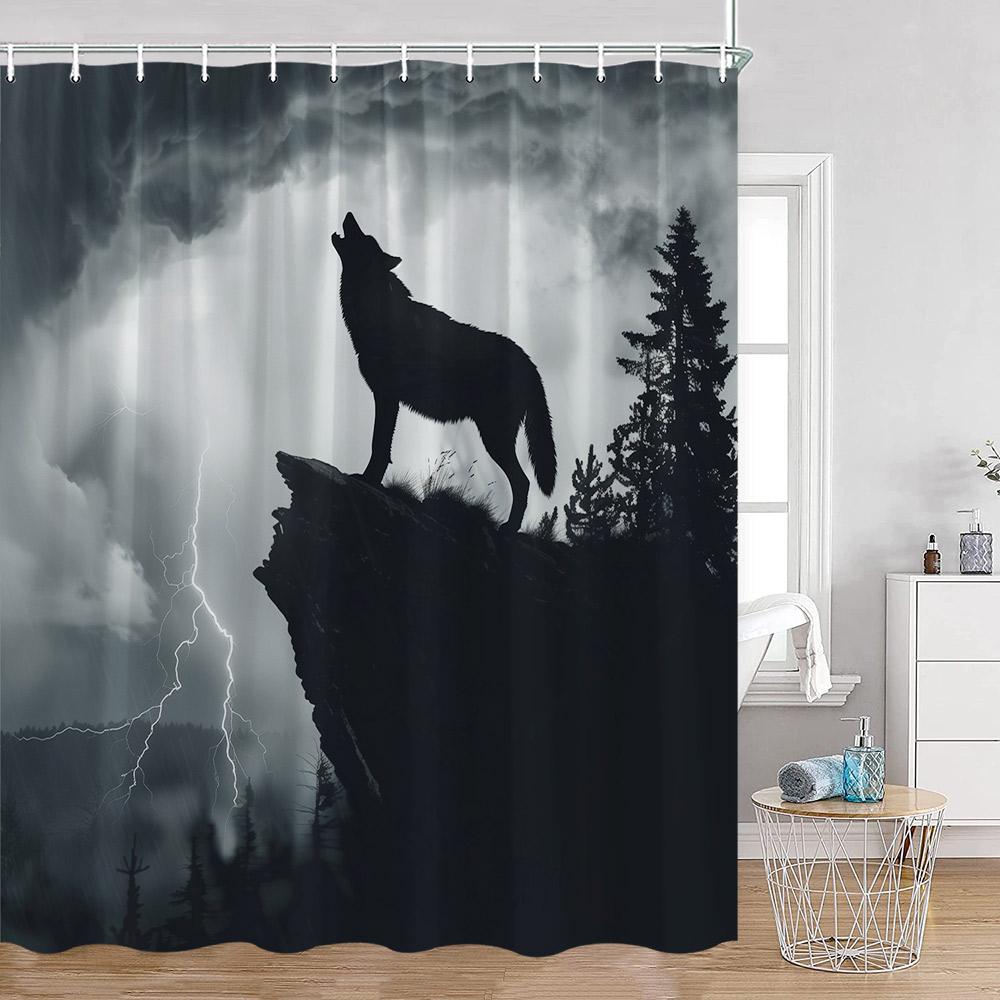 Wild Animals Shower Curtains Tigers Panthers Lions Wolves Bathroom Curtain Modern Polyester Fabric Home Decorations For Bath