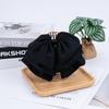 High-End Black Satin Bow & Flower Bud Claw Hair Clip 2025