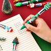 10 Stück Weihnachten Mehrfarbkugelschreiber 4-Farben-in-1 Kugelschreiber Einziehbarer Mehrfarbstift für Studenten zum Notieren