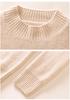 2024 Autumn/Winter Korean Style Women's Cashmere Knit Pullover with Half-High Collar