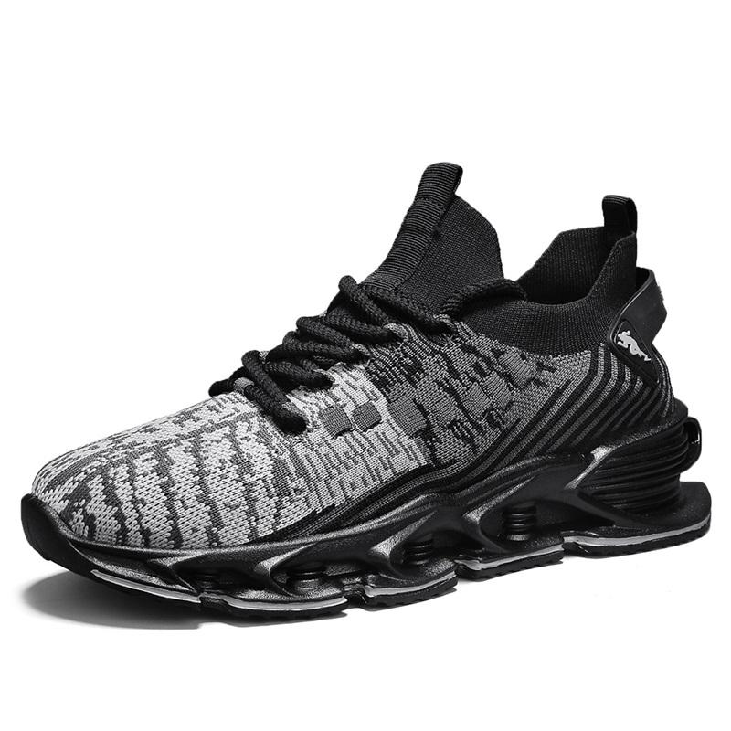 New Men's Running Shoes Knit Sports Sneakers Fashion Breathable Mesh Anti Odor and Wear Resistant Trendy Commuting Daily