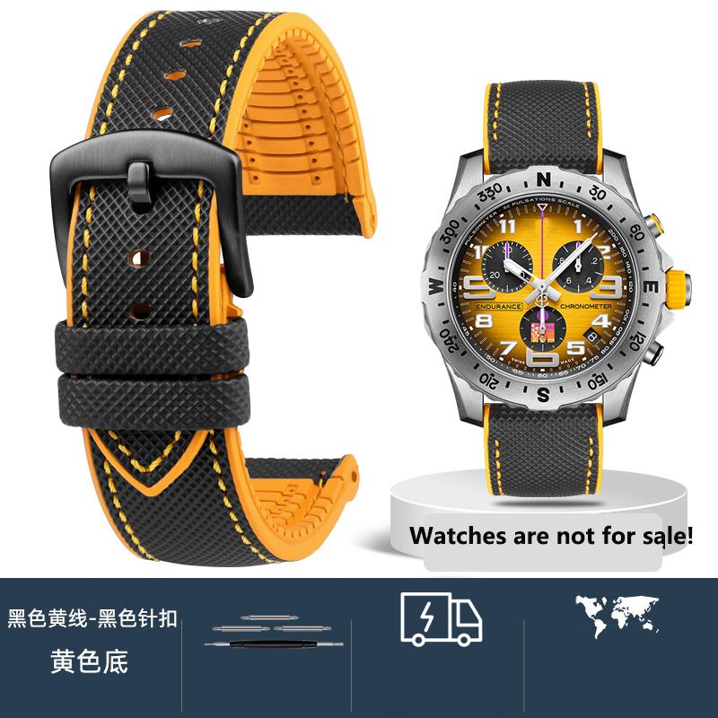 20mm 21mm 22mm 23mm 24mm Unisex Hochwertiges Nylon-Gummi-Unterband Wasserdichtes Uhrenarmband für jede Uhrenmarke Herrenarmband