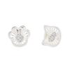Cute Korean version Sweet stone-encrusted cat head cat paw earrings Asymmetrical commuting No pierced earrings Earrings Women's