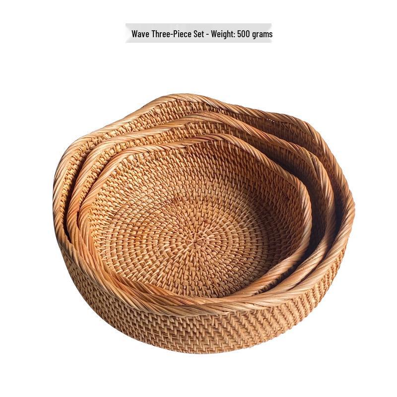 Hand-Woven Vietnamese Autumn Vine Tea and Snack Plate